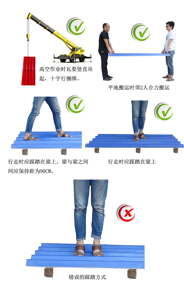 搬運(yùn)及踩踏時(shí)注意事項(xiàng)